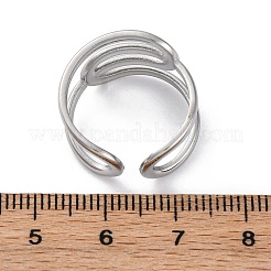 Anillos de puño abiertos de acero inoxidable 304 para mujer&nbsp;RJEW-F174-03P