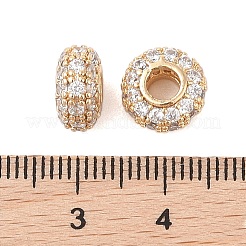 Laiton micro pavé de perles de zircone cubique claires&nbsp;KK-B100-008G