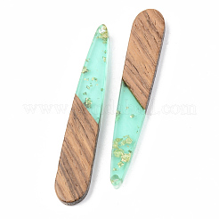 Pendentifs en résine transparente et bois de noyer&nbsp;X-RESI-S389-039A-B02