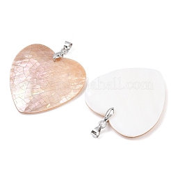 Natürliche rosa Muschelherzanhänger&nbsp;KK-C135-09B