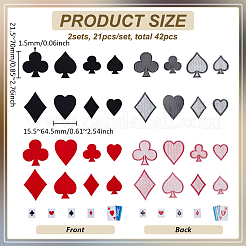 42 Stück Filz-Accessoires mit Spielkartenmotiv&nbsp;DIY-FG0007-99