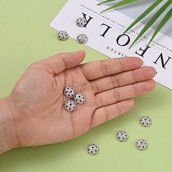 Tappi di perline in zirconia cubica con micro pavé in ottone a fiore 6 petalo ecologico&nbsp;X-ZIRC-M098-01P-FF