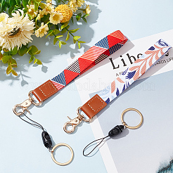 2 Stück 2 Farben Polyester Hand Handgelenk Lanyard für Telefon Dekoration Schlüsselanhänger&nbsp;HJEW-GO0001-03