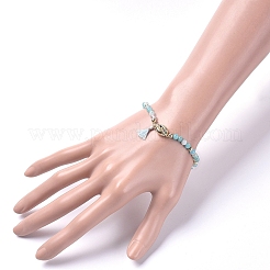 Braccialetti con ciondoli elasticizzati in emimorfite naturale&nbsp;BJEW-JB04849-05