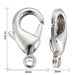 Laiton de platine fermoirs pince de homard&nbsp;X-KK-903-N-NF