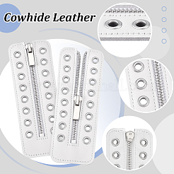 Inserciones de cremallera de cuero con cordones para zapatos&nbsp;DIY-WH0700-47A
