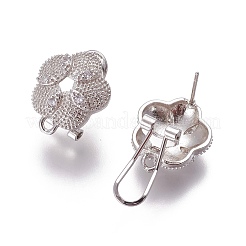 Messing micro pave zirkonia-ohrstecker-Zubehör&nbsp;KK-O121-14P