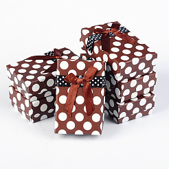 Valentines Tag präsentiert Pakete Rechteck Polka Dot bedruckten Karton Schmuckschatullen&nbsp;CBOX-E002-M