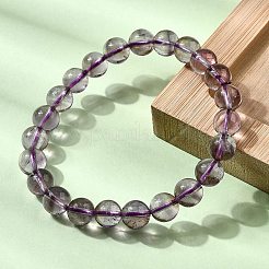 Bracelets extensibles en perles rondes d'améthyste naturelle pour femmes&nbsp;BJEW-L712-B04-8mm