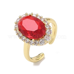 Offene Manschettenringe aus Messing mit Mikropavé und Zirkonia für Damen&nbsp;RJEW-L343-17G-06