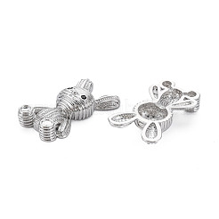 Messing Micro Pave schwarz Zirkonia Anhänger&nbsp;KK-S356-592P-NF