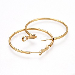 Boucles d'oreilles créoles en acier inoxydable 201&nbsp;EJEW-F188-24G-B