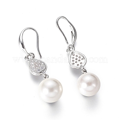 Shell perla orecchini pendenti&nbsp;EJEW-G263-12P