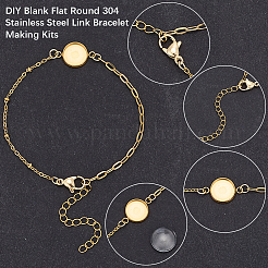 12 pz 6 stili 304 catena a graffetta in acciaio inossidabile catena satellitare creazione di braccialetti&nbsp;BJEW-SP0001-28
