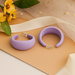6 par de pendientes acrílicos en forma de C de 2 colores&nbsp;EJEW-GO0002-24
