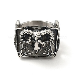 Anillo de acero inoxidable 316 con forma de caverna para el dedo&nbsp;RJEW-C030-01E-AS