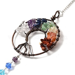 Chakra-Thema-Edelstein-Anhänger-Dekoration&nbsp;LS-AJEW-P098-17P