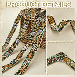 Ruban de fleurs jacquard en polyester de style ethnique&nbsp;OCOR-PH0004-86A