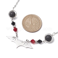201 Halsketten mit Fledermaus-Anhänger aus Edelstahl&nbsp;NJEW-TA00155