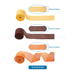 3 Rolle 3 Farben Polyester-Leinenimitat-Geschenkband&nbsp;OCOR-YS0001-02B