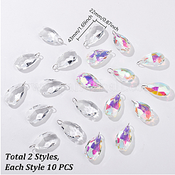 20 Stück 2 Stile Glasanhänger&nbsp;PALLOY-GA00056