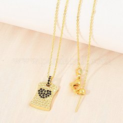 Colliers à pendentif coulissant ajustable en laiton&nbsp;KK-CBA4547-08G