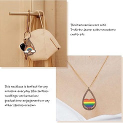 40 pièces 5 styles arc-en-ciel imprimés gros pendentifs en bois de tremble&nbsp;WOOD-CJ0001-69