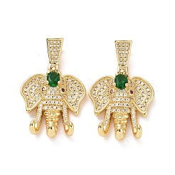 Pendentifs avec zircon cubiques à micro-pavés en laiton&nbsp;ZIRC-F134-27G-03