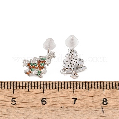 925 Sterling Silber Zirkonia Ohrstecker&nbsp;EJEW-F394-01B-P