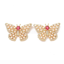 Pendenti a 2 anello in ottone con micro pavé di zirconi cubici&nbsp;ZIRC-I063-29G