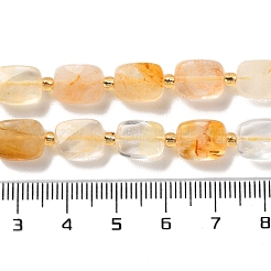 Natürlicher gelber hämatoider Quarz/goldene Heilerquarz-Perlenstränge&nbsp;G-H061-A06-01