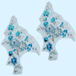 Ornamenti da cucire in pizzo ricamato in poliestere&nbsp;DIY-WH20031-079A