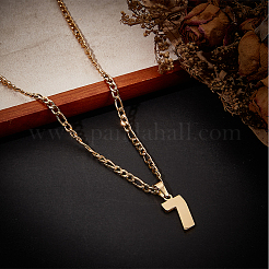 Collier avec pendentif en forme de chaîne Figaro en acier inoxydable 304&nbsp;NJEW-BBC0001-28D-G
