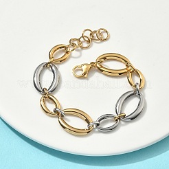 Ovale Gliederkettenarmbänder aus 304 Edelstahl für Damen&nbsp;BJEW-D456-05GP-02