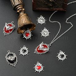 10 Stück 5 Stile Halloween-Thema Legierung Harz Anhänger&nbsp;FIND-YW0006-14