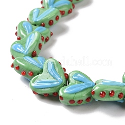 Brins de perles au chalumeau faites à la main coeur&nbsp;LAMP-G150-01G