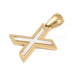 Colgantes de alfabeto de concha blanca natural&nbsp;STAS-M338-02G-X