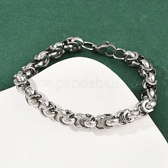Bracelets à chaîne byzantine en acier inoxydable 201 de 8 mm pour femmes&nbsp;BJEW-B143-06