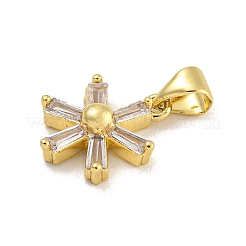 Estante de placas micro latón allanan charms de circonio cúbico&nbsp;KK-C074-64G-01