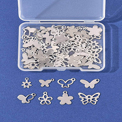 60 pieza de 10 estilos de dijes de acero inoxidable 201 y 304&nbsp;STAS-FS0001-88