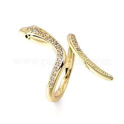 Messing Micro Pave klare Manschettenringe aus Zirkonia&nbsp;ZIRC-M117-02G