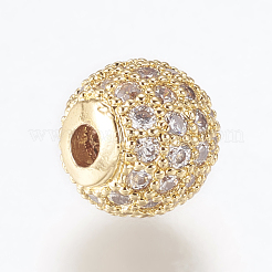 Perline zirconi micro pave  in ottone&nbsp;ZIRC-E134-8mm-04G