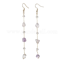 Handgefertigte natürliche Amethyst Perlenketten Ohrring & Halsketten Sets&nbsp;SJEW-JS01342-02