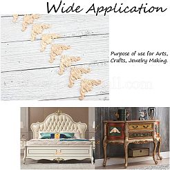 Artisanat d'applique onlay sculpté en bois massif naturel&nbsp;WOOD-WH0107-23