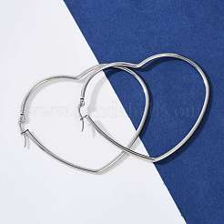 Boucles d'oreilles créoles en acier inoxydable 201 résistantes au ternissement&nbsp;LS-EJEW-A052-09C