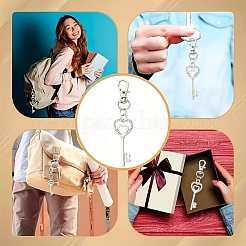 6 colgante de aleación con forma de llave de corazón&nbsp;HJEW-YW00392