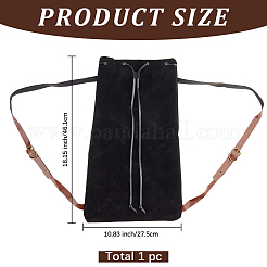 Mochilas con cordón de fibra flocada con correas de cuero PU y cierres de aleación&nbsp;ABAG-WH20019-02C
