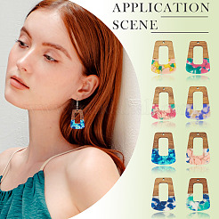 16 pz 8 colori resina e pendenti in noce&nbsp;FIND-TA0006-48
