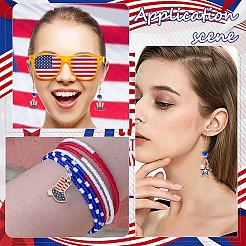 54 Stück 9 Stile amerikanische Flagge Stil Legierung Emaille Anhänger&nbsp;ENAM-SC0003-52