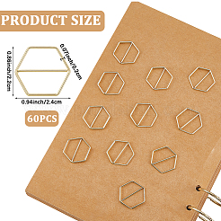 60 pieza de clips de papel de hierro&nbsp;AJEW-CP0009-30A